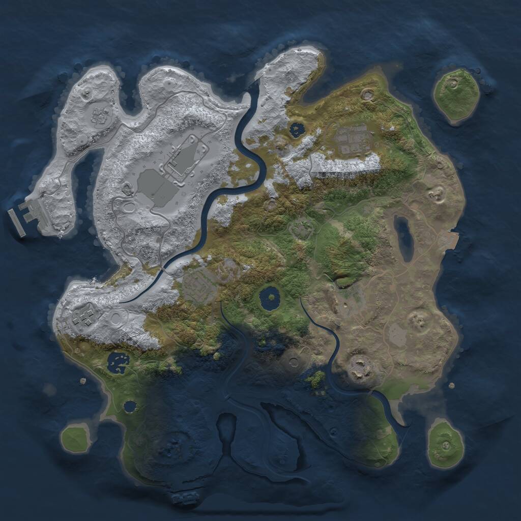 Rust Map: Procedural Map, Size: 3500, Seed: 914024020, 15 Monuments