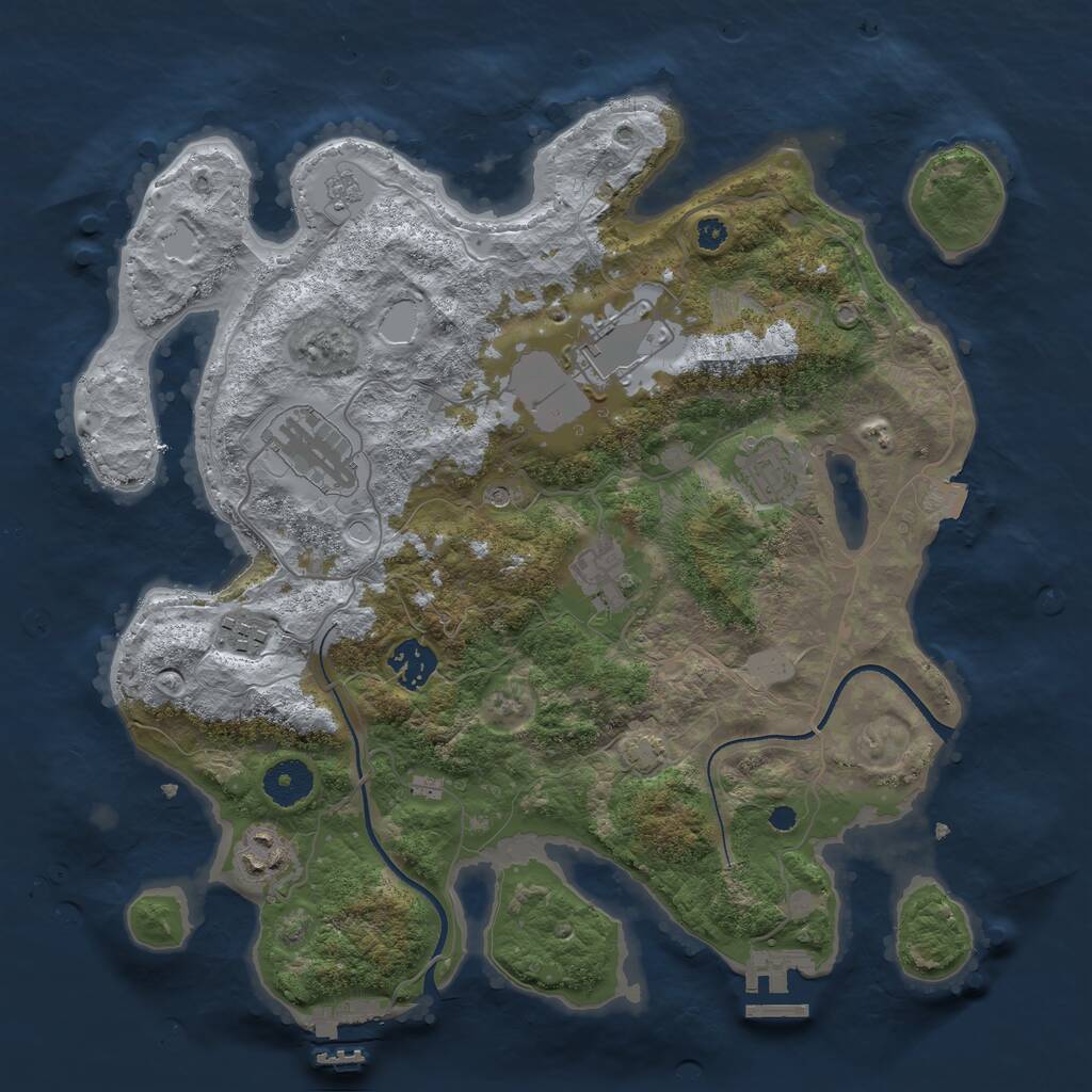 Rust Map: Procedural Map, Size: 3500, Seed: 914024020, 13 Monuments