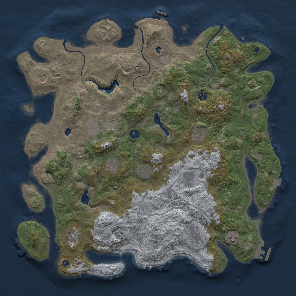 Rust Map: Procedural Map, Size: 4500, Seed: 314174162, 17 Monuments