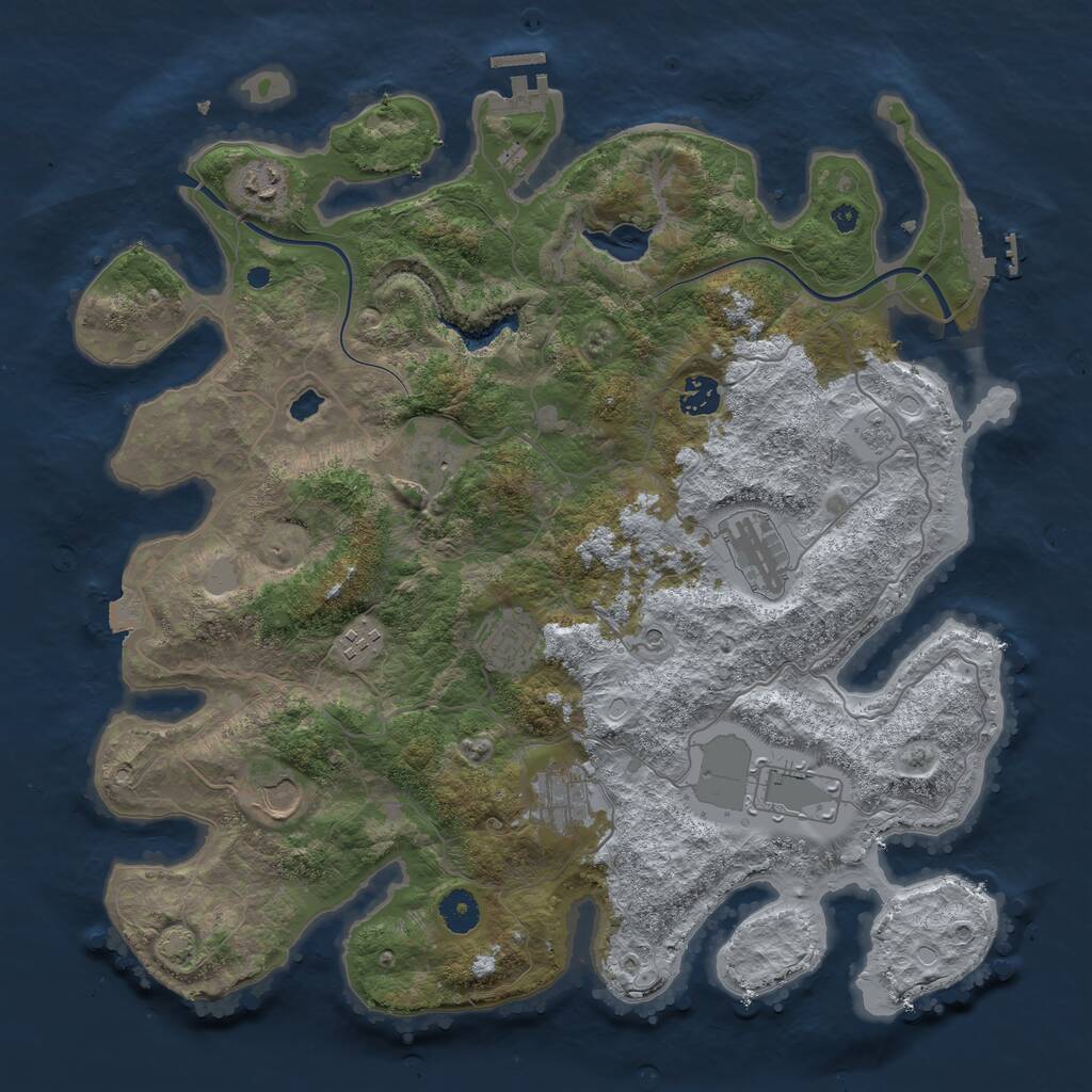 Rust Map: Procedural Map, Size: 4000, Seed: 891893228, 15 Monuments