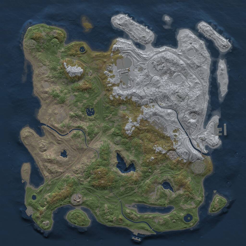 Rust Map: Procedural Map, Size: 4300, Seed: 3324624, 14 Monuments