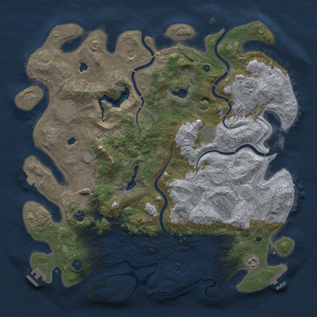 Rust Map: Procedural Map, Size: 4500, Seed: 200754401, 15 Monuments