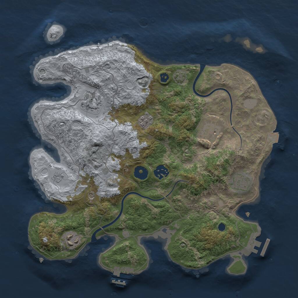 Rust Map: Procedural Map, Size: 3250, Seed: 12, 12 Monuments