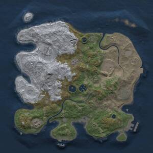 Thumbnail Rust Map: Procedural Map, Size: 3250, Seed: 12, 12 Monuments