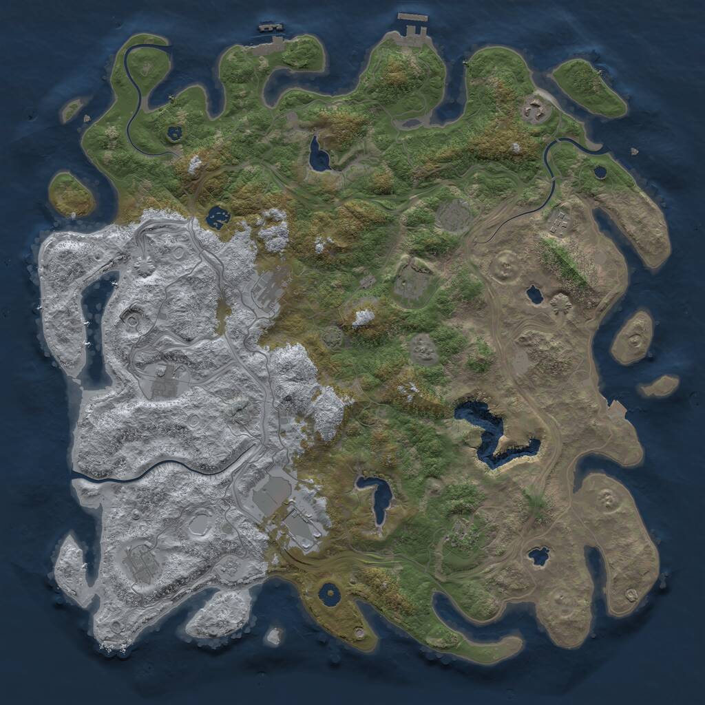 Rust Map: Procedural Map, Size: 4750, Seed: 16080575, 16 Monuments