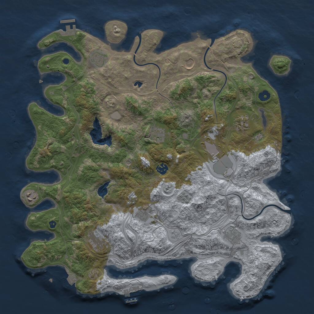 Rust Map: Procedural Map, Size: 4253, Seed: 1055930516, 19 Monuments