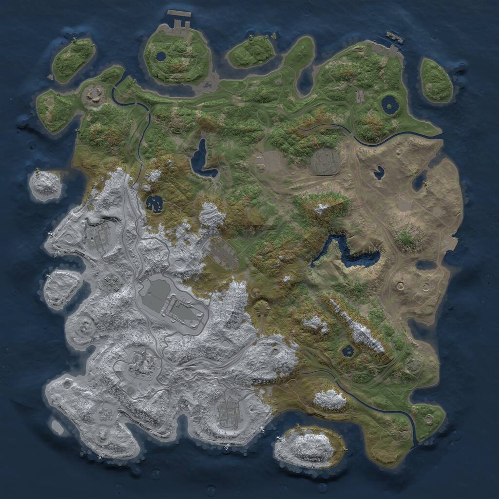 Rust Map: Procedural Map, Size: 4250, Seed: 695013832, 16 Monuments