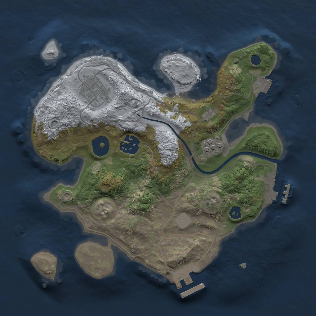 Rust Map: Procedural Map, Size: 2500, Seed: 867185968, 6 Monuments