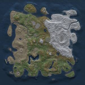 Thumbnail Rust Map: Procedural Map, Size: 4000, Seed: 17954, 12 Monuments