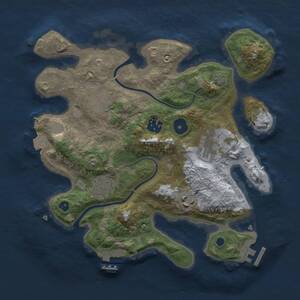 Thumbnail Rust Map: Procedural Map, Size: 3000, Seed: 969349428, 9 Monuments