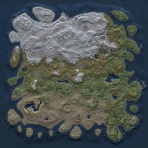 Thumbnail Rust Map: Procedural Map, Size: 5000, Seed: 342564256, 17 Monuments