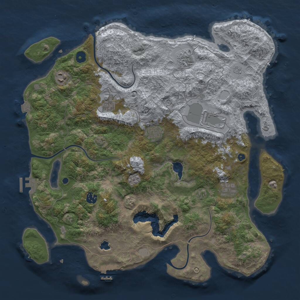 Rust Map: Procedural Map, Size: 4096, Seed: 262833962, 14 Monuments