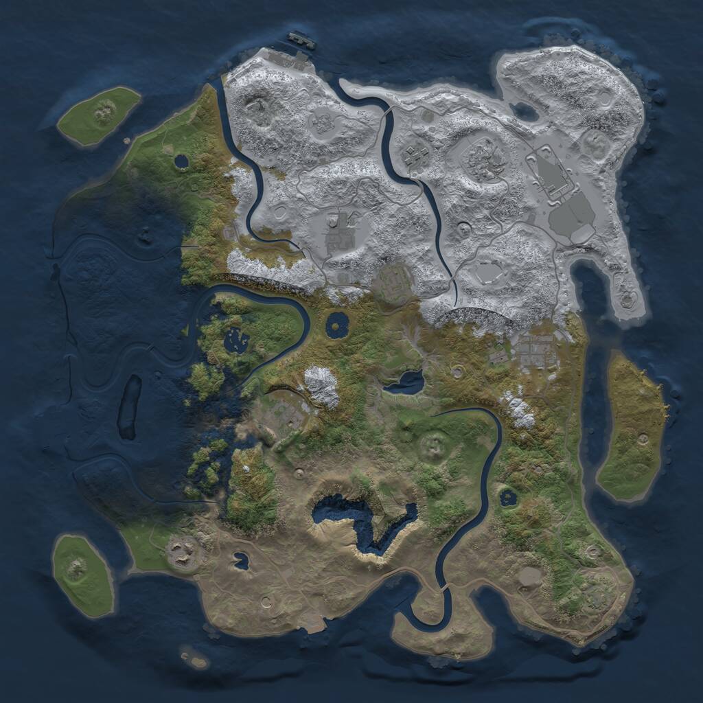 Rust Map: Procedural Map, Size: 4096, Seed: 262833962, 15 Monuments