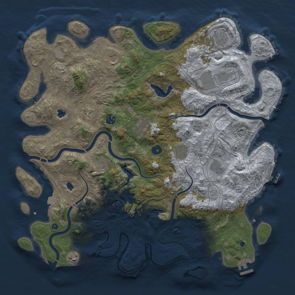 Rust Map: Procedural Map, Size: 4500, Seed: 452284435, 17 Monuments