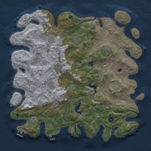 Thumbnail Rust Map: Procedural Map, Size: 4300, Seed: 745654, 16 Monuments