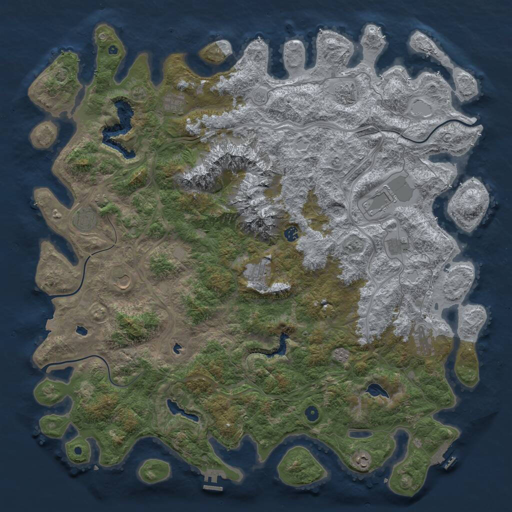 Rust Map: Procedural Map, Size: 5358, Seed: 1890071867, 17 Monuments