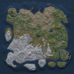 Thumbnail Rust Map: Procedural Map, Size: 3750, Seed: 735002641, 14 Monuments