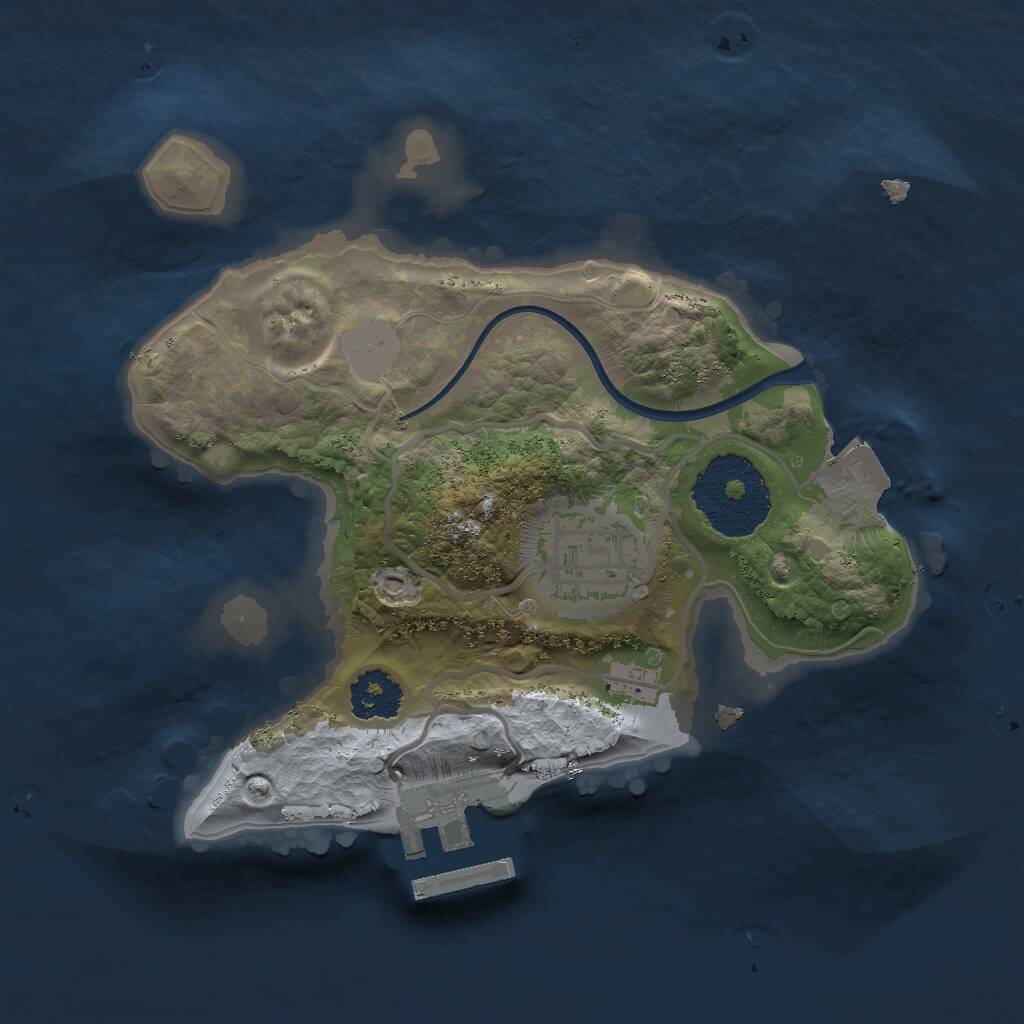 Rust Map: Procedural Map, Size: 2000, Seed: 524825825, 3 Monuments