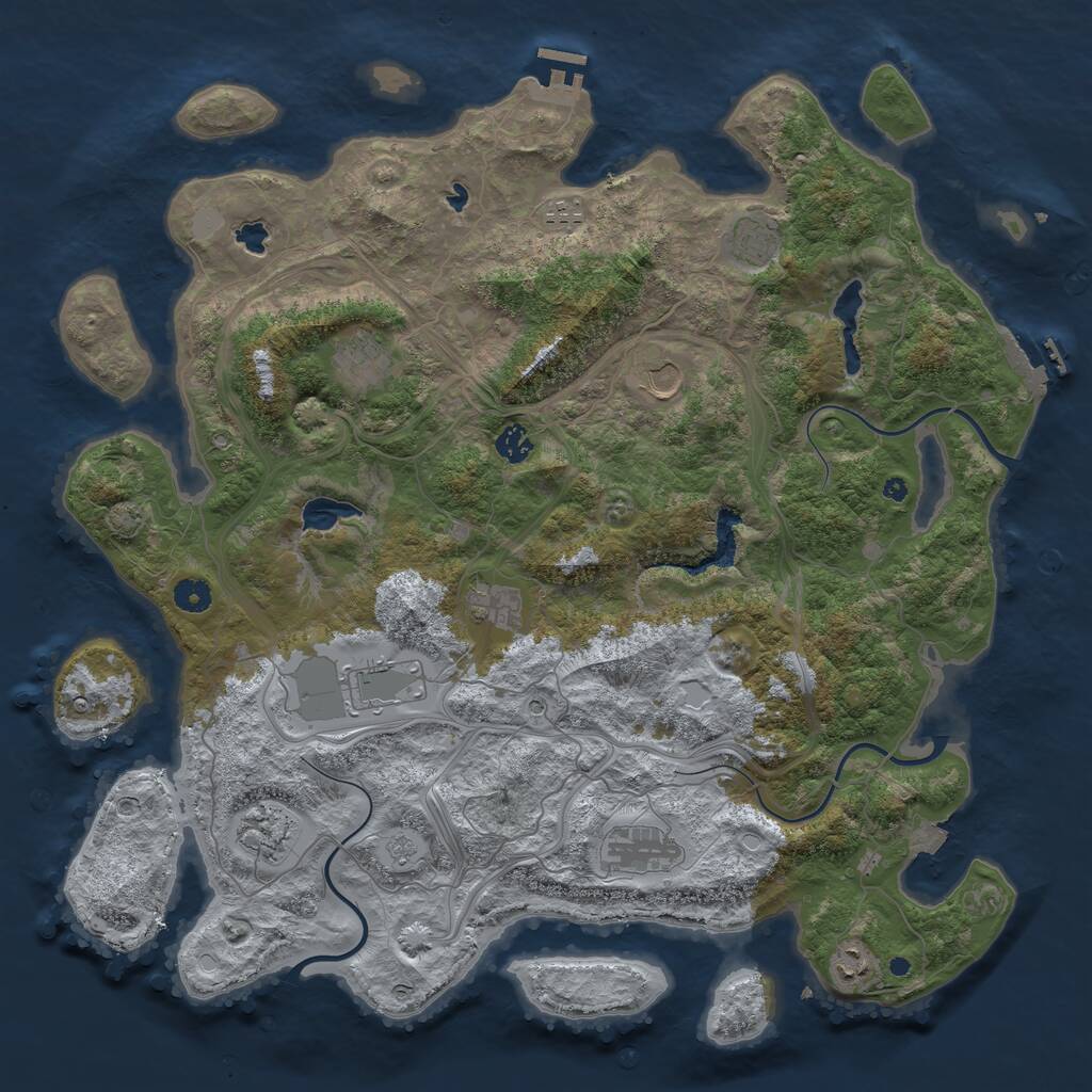 Rust Map: Procedural Map, Size: 4500, Seed: 228189342, 16 Monuments