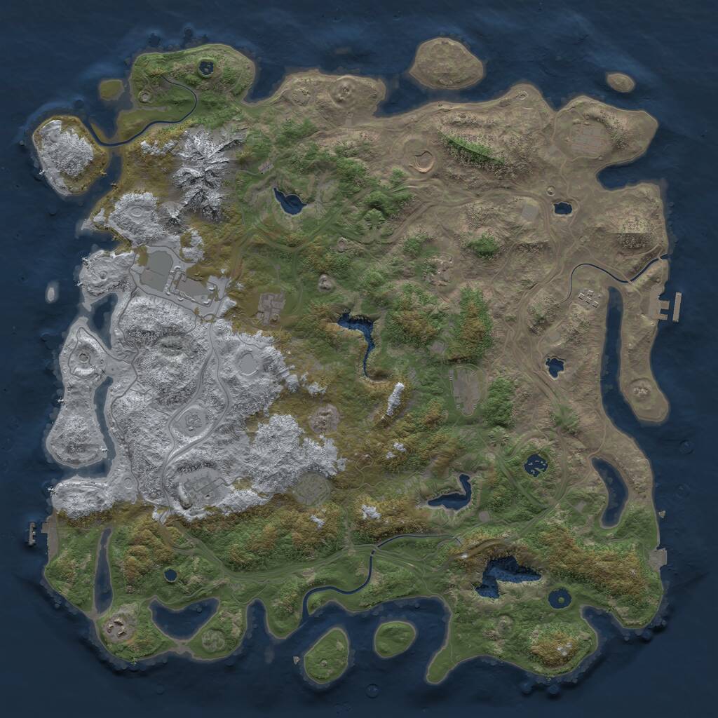 Rust Map: Procedural Map, Size: 5000, Seed: 96318308, 17 Monuments