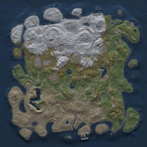 Thumbnail Rust Map: Procedural Map, Size: 4250, Seed: 588673676, 15 Monuments