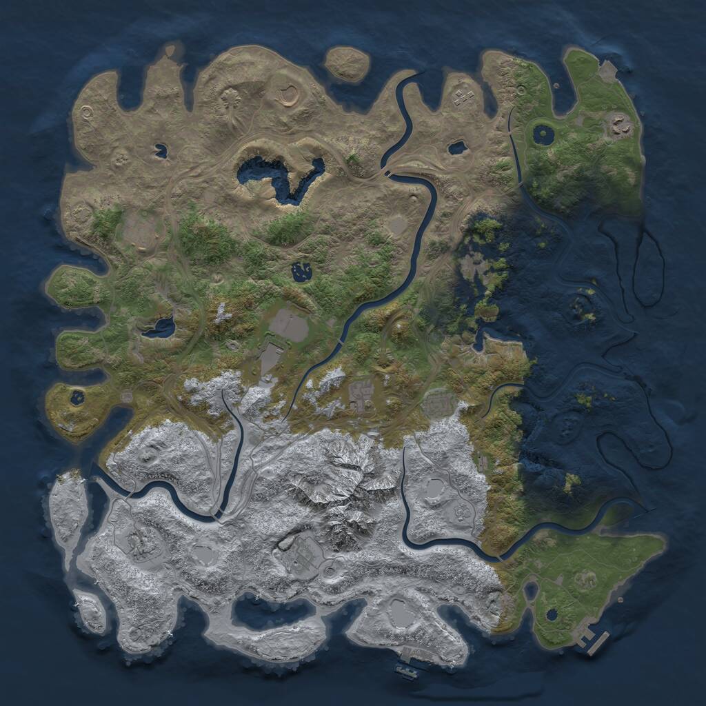 Rust Map: Procedural Map, Size: 5000, Seed: 455961895, 19 Monuments