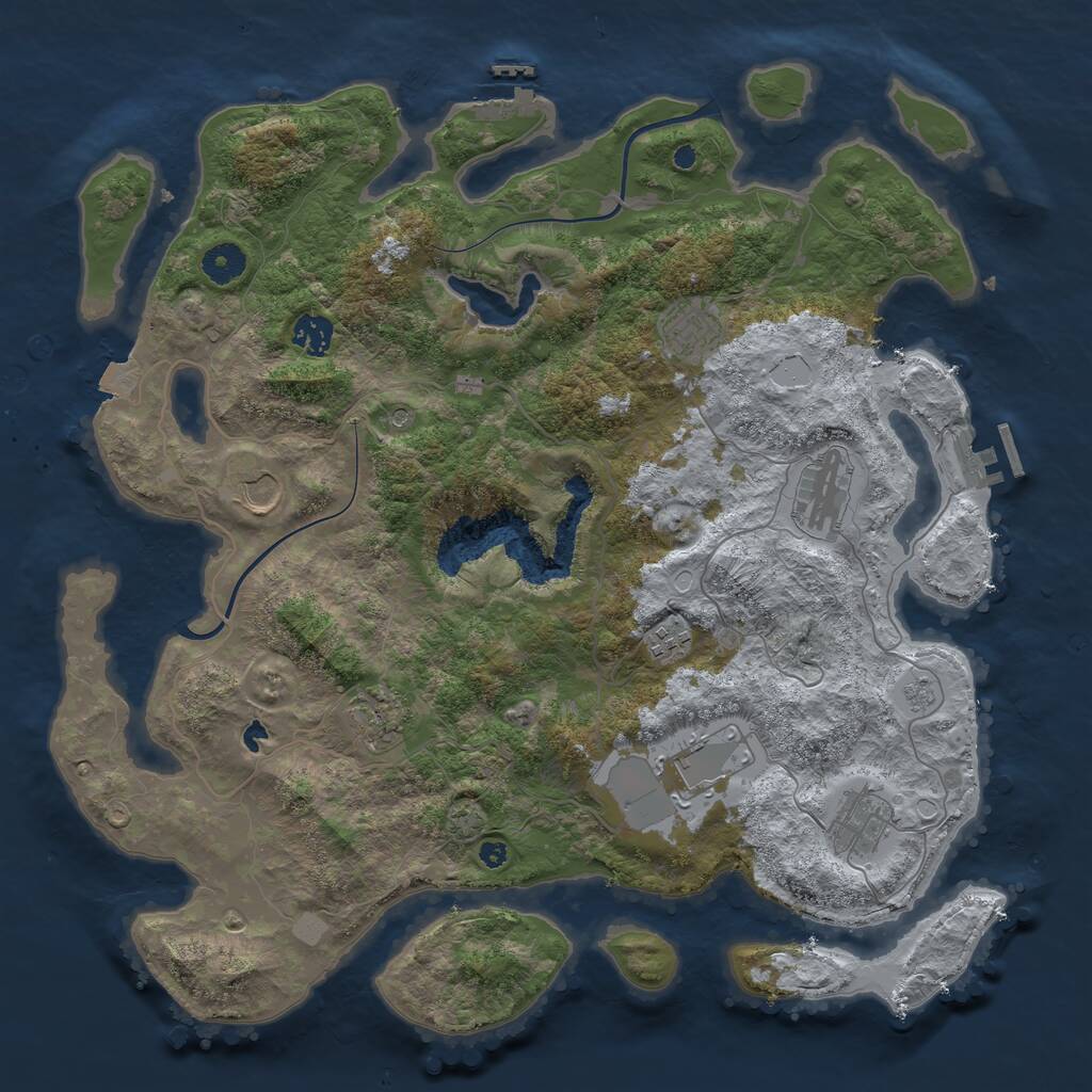 Rust Map: Procedural Map, Size: 4000, Seed: 1850412589, 14 Monuments