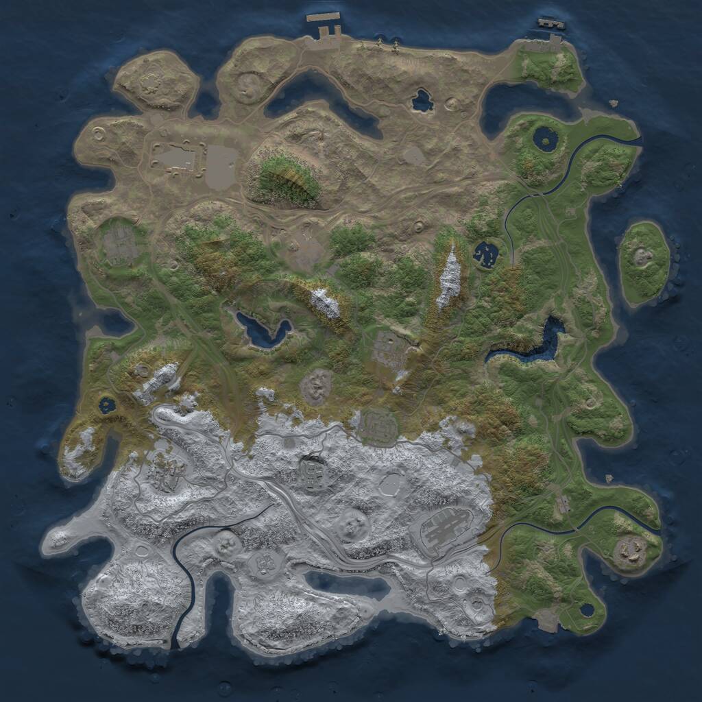 Rust Map: Procedural Map, Size: 4250, Seed: 1247007200, 16 Monuments
