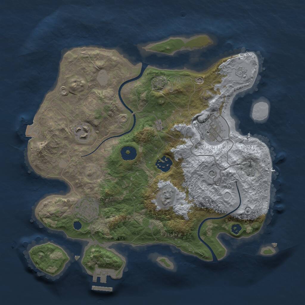 Rust Map: Procedural Map, Size: 3000, Seed: 7795, 9 Monuments