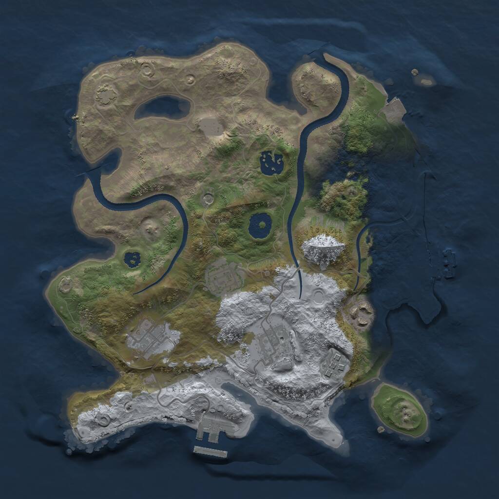 Rust Map: Procedural Map, Size: 3000, Seed: 928429282, 11 Monuments