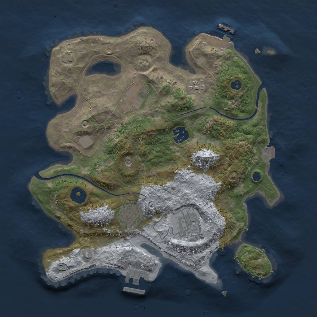 Rust Map: Procedural Map, Size: 3000, Seed: 928429282, 10 Monuments