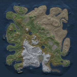 Thumbnail Rust Map: Procedural Map, Size: 3500, Seed: 1615568678, 13 Monuments