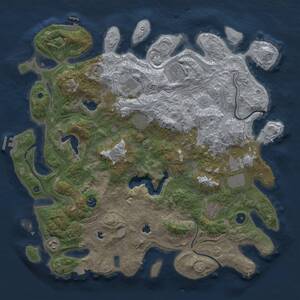 Thumbnail Rust Map: Procedural Map, Size: 4500, Seed: 1556424508, 15 Monuments