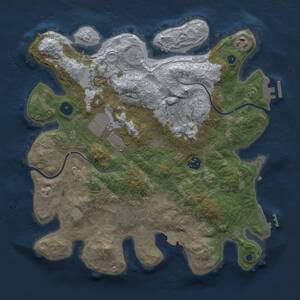 Thumbnail Rust Map: Procedural Map, Size: 3500, Seed: 863692439, 12 Monuments