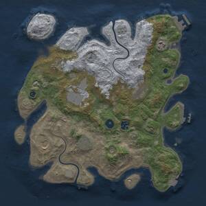 Thumbnail Rust Map: Procedural Map, Size: 3500, Seed: 1574782480, 13 Monuments