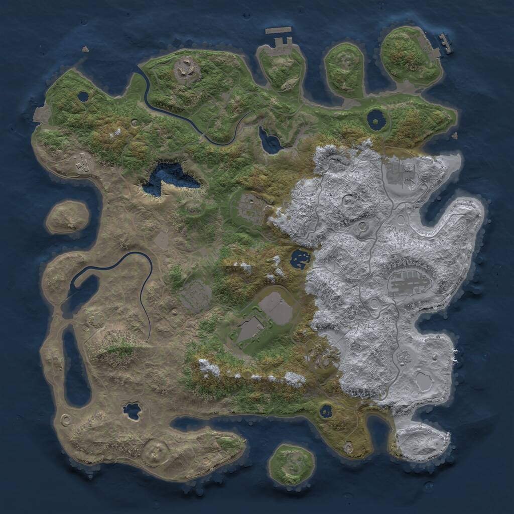 Rust Map: Procedural Map, Size: 4000, Seed: 1356187720, 15 Monuments