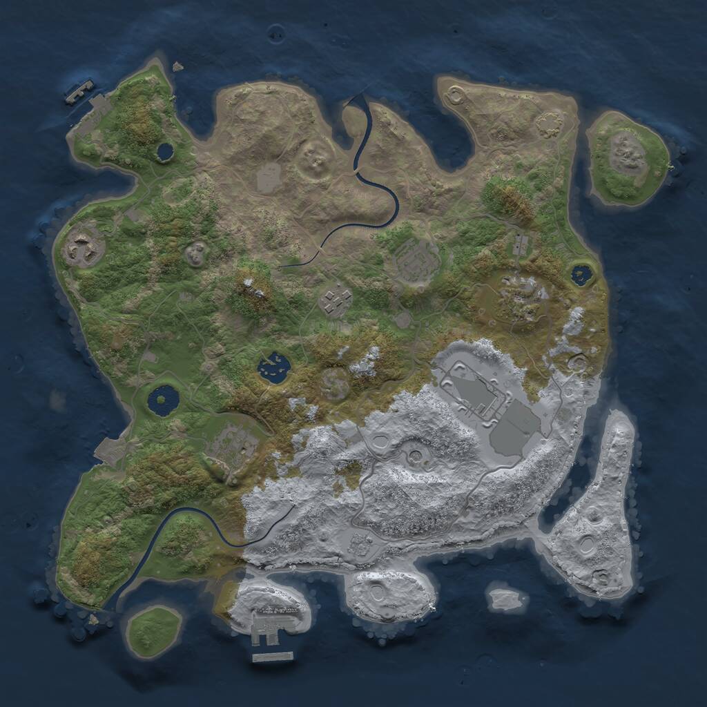 Rust Map: Procedural Map, Size: 3500, Seed: 481981, 13 Monuments