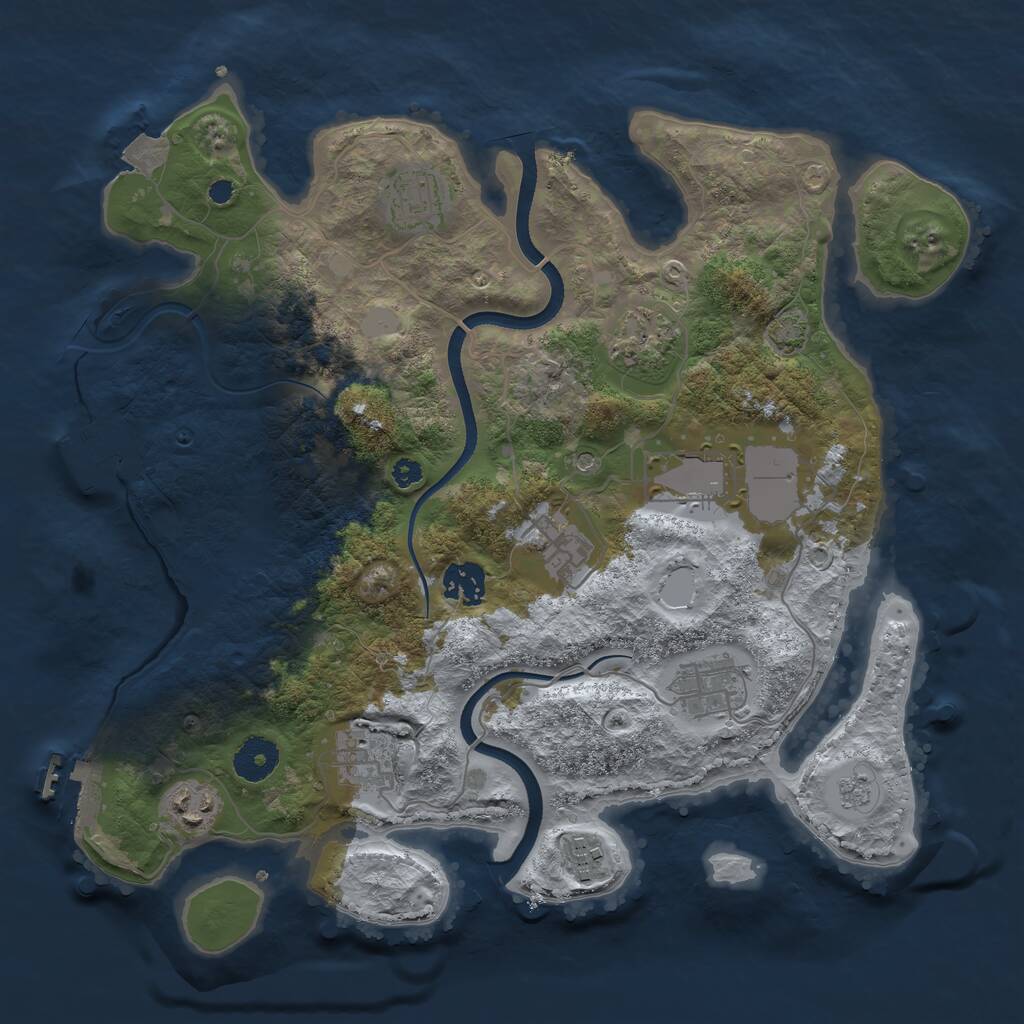 Rust Map: Procedural Map, Size: 3500, Seed: 481981, 15 Monuments