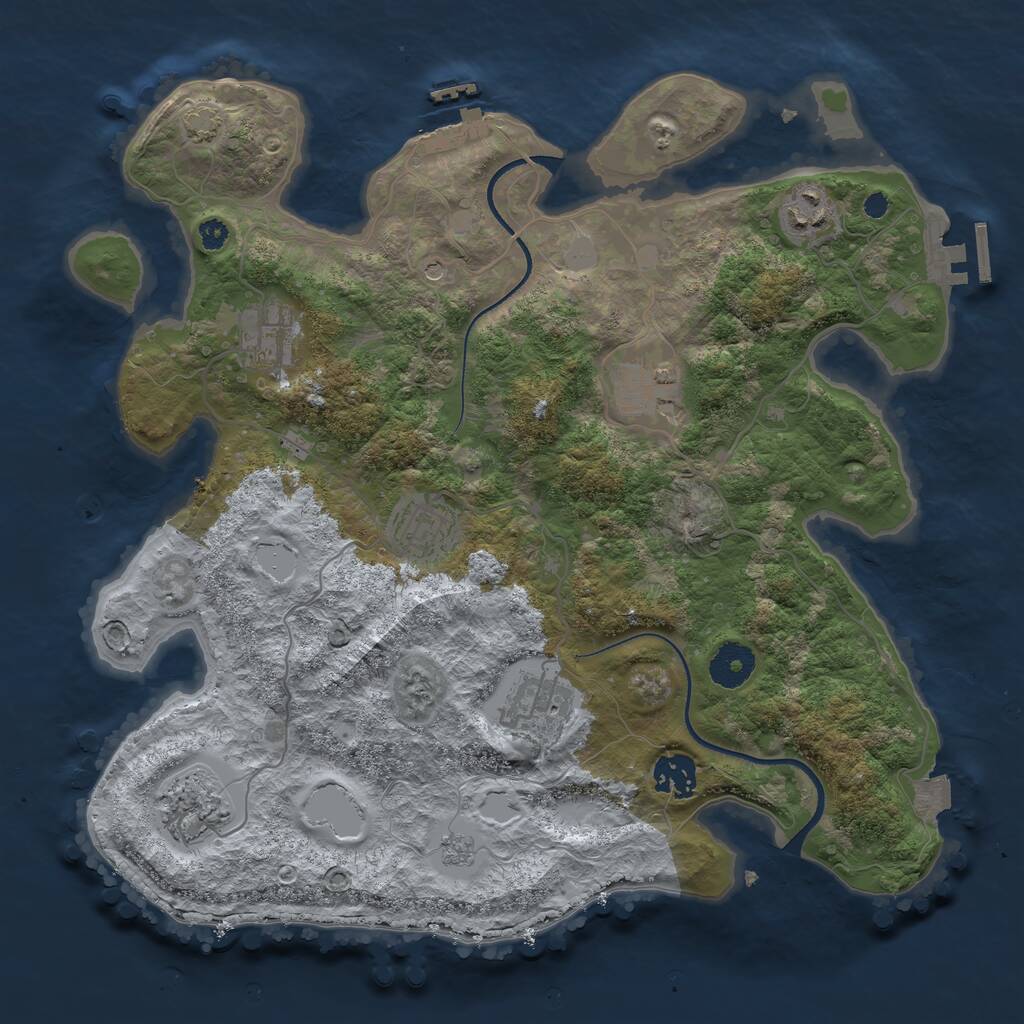 Rust Map: Procedural Map, Size: 3450, Seed: 9781325, 13 Monuments