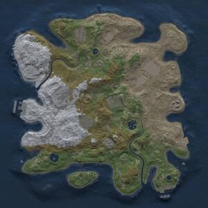 Thumbnail Rust Map: Procedural Map, Size: 3500, Seed: 89966090, 14 Monuments