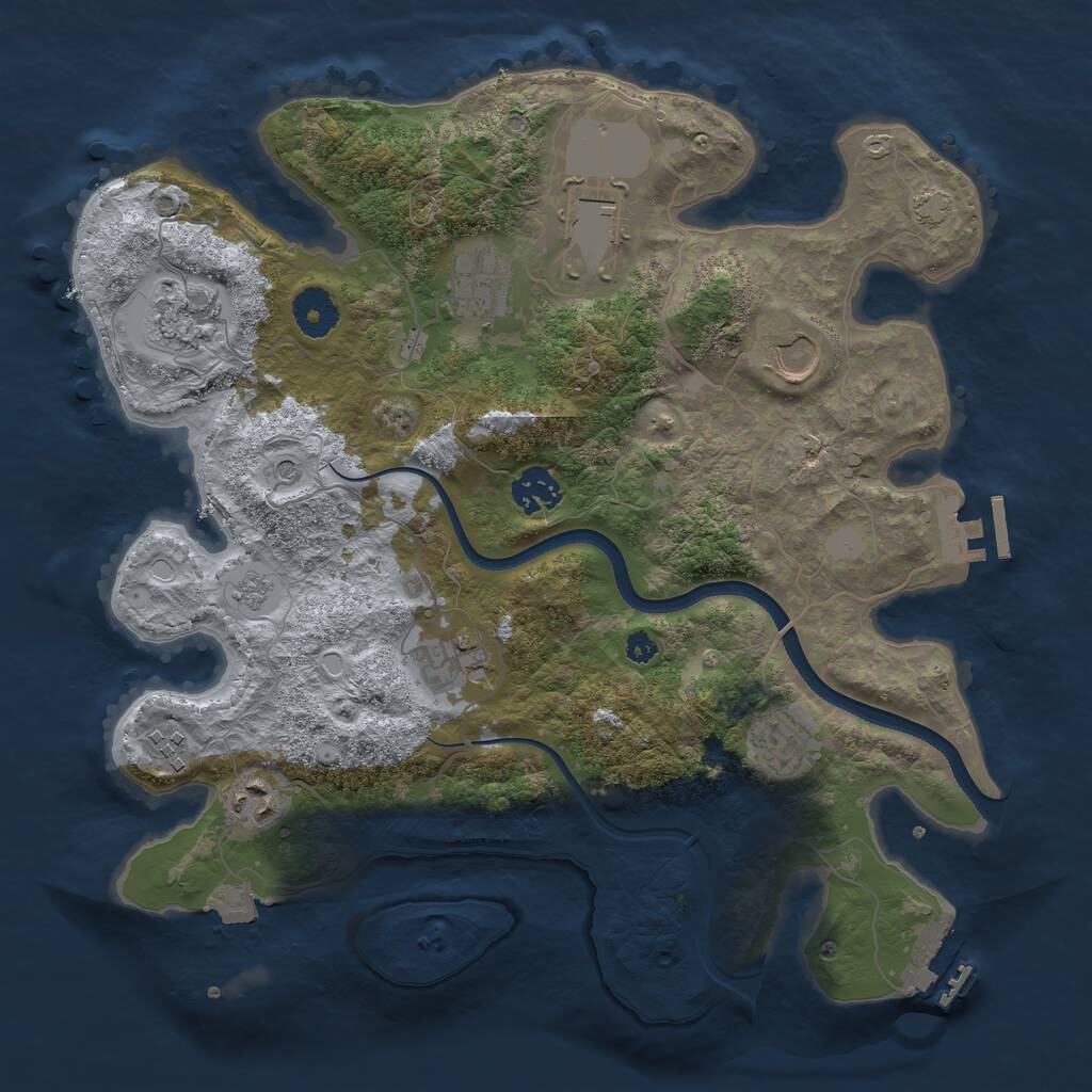 Rust Map: Procedural Map, Size: 3500, Seed: 89966090, 15 Monuments