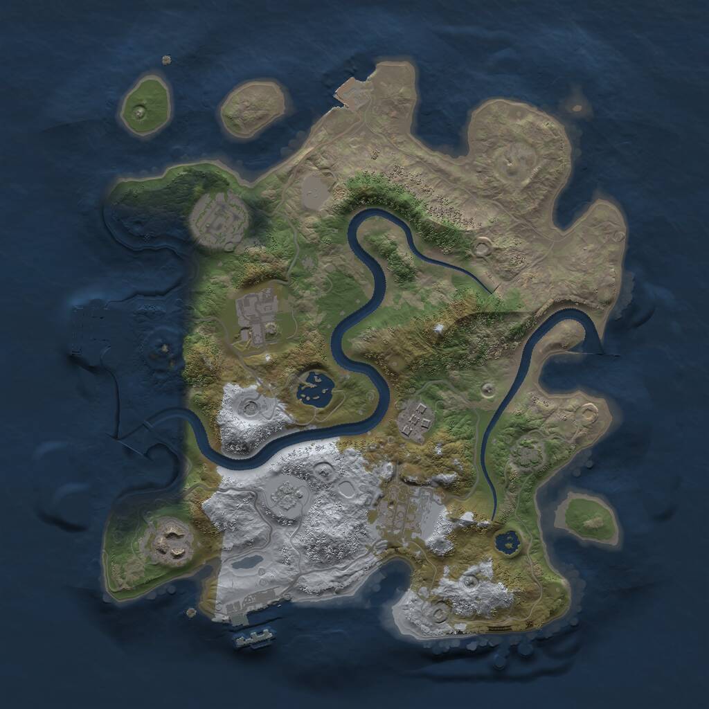 Rust Map: Procedural Map, Size: 3000, Seed: 192416009, 12 Monuments