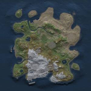 Thumbnail Rust Map: Procedural Map, Size: 3000, Seed: 192416009, 10 Monuments