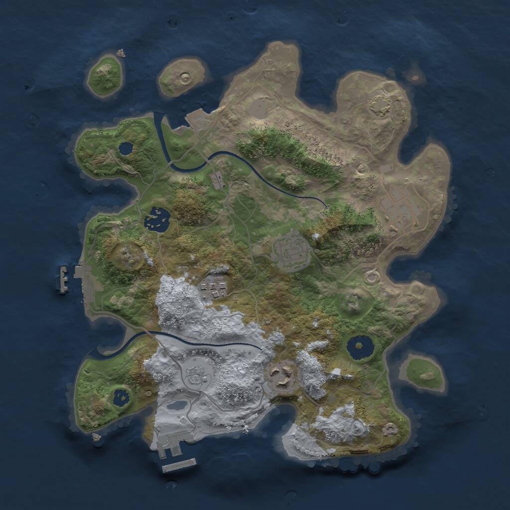 Rust Map: Procedural Map, Size: 3000, Seed: 192416009, 10 Monuments