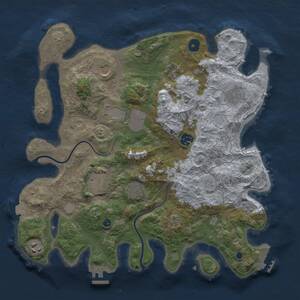 Thumbnail Rust Map: Procedural Map, Size: 3700, Seed: 62840143, 15 Monuments