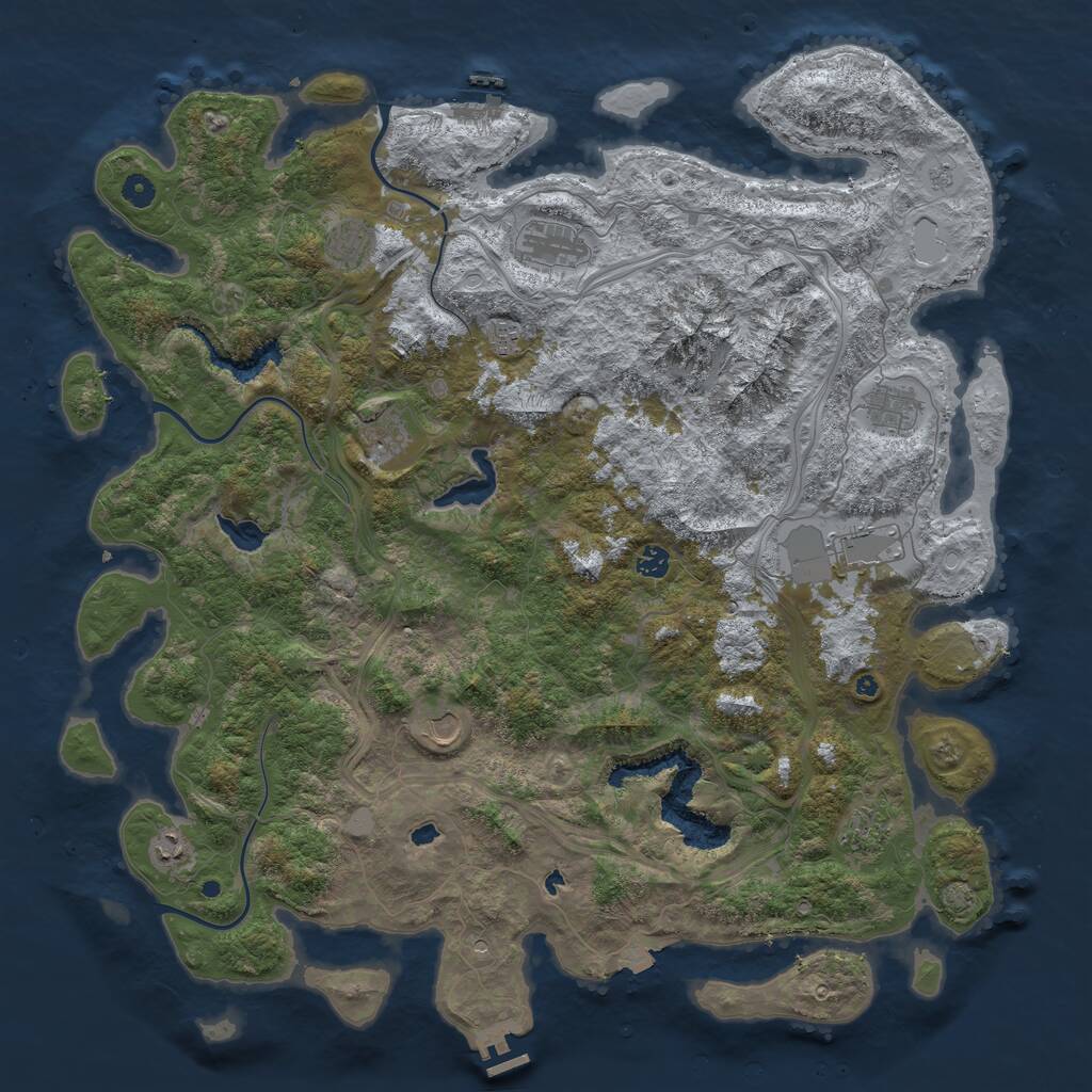 Rust Map: Procedural Map, Size: 5000, Seed: 1840391863, 16 Monuments