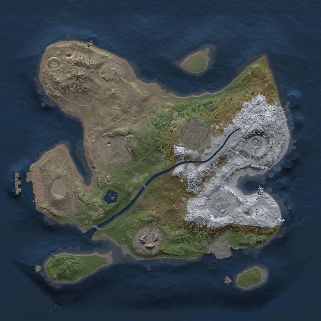 Rust Map: Procedural Map, Size: 2300, Seed: 915270265, 8 Monuments