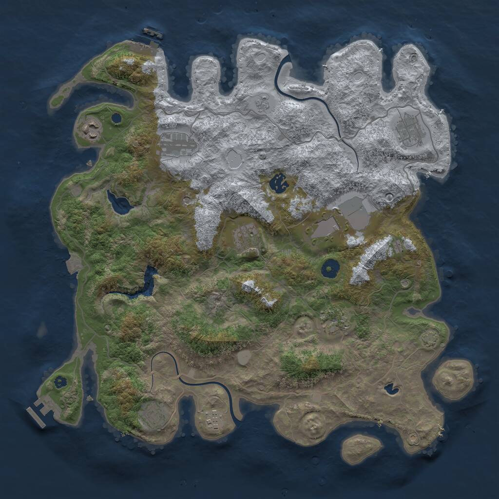 Rust Map: Procedural Map, Size: 4000, Seed: 2010572810, 15 Monuments