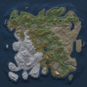 Thumbnail Rust Map: Procedural Map, Size: 3700, Seed: 1047007485, 15 Monuments