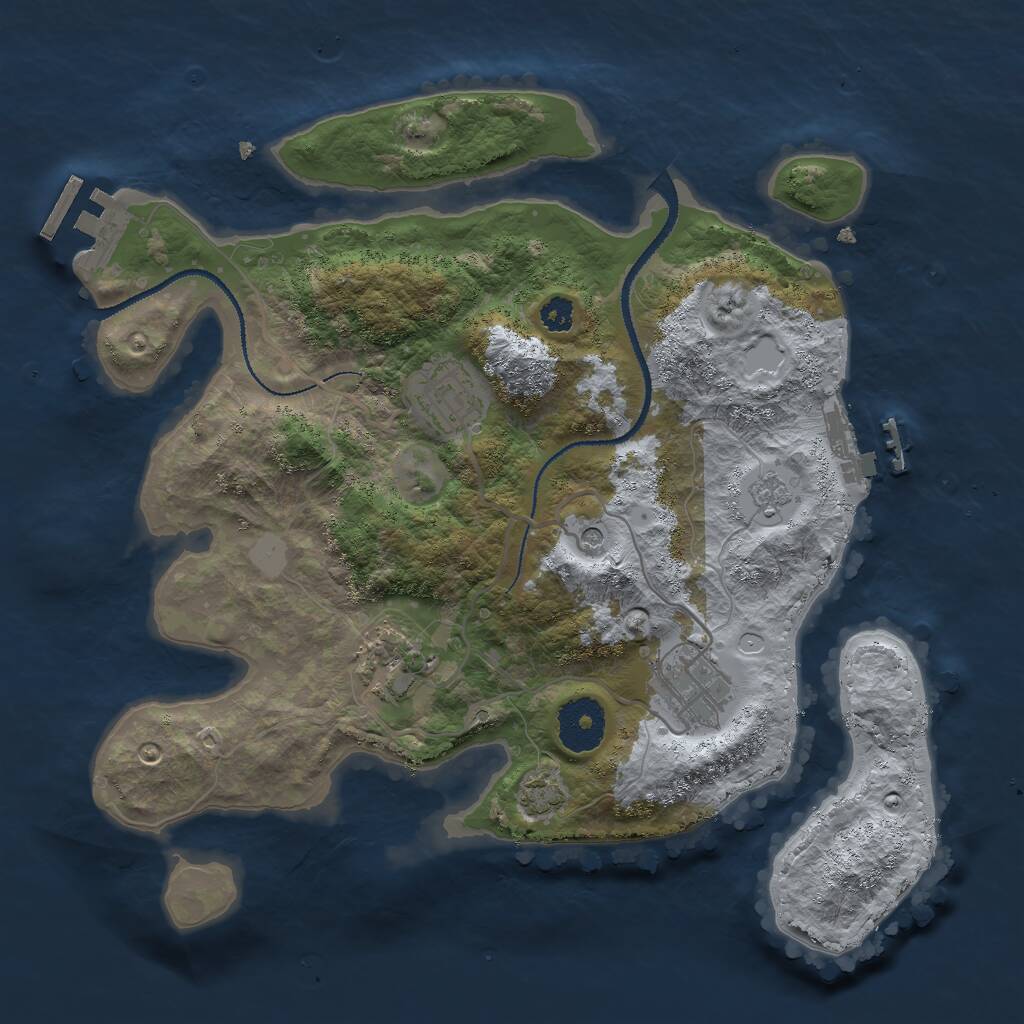 Rust Map: Procedural Map, Size: 3000, Seed: 2016397, 9 Monuments